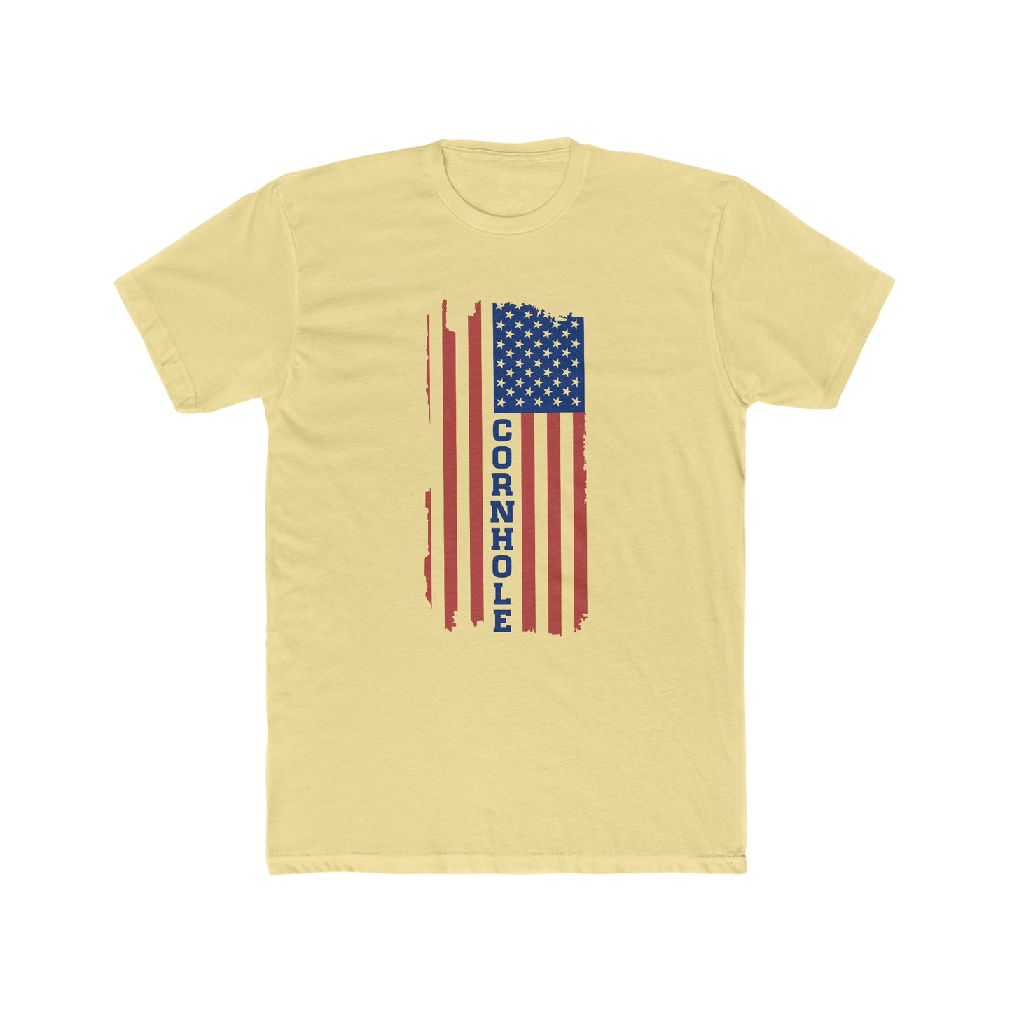 Cornhole with USA Flag...Men's Cotton Crew Tee