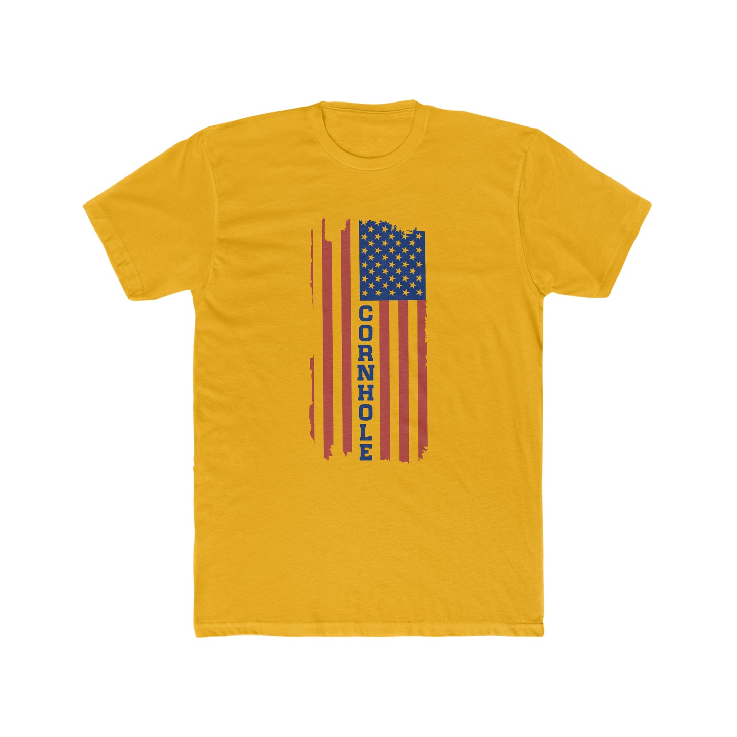 Cornhole with USA Flag...Men's Cotton Crew Tee