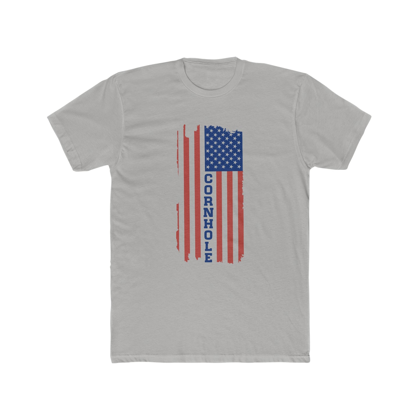 Cornhole with USA Flag...Men's Cotton Crew Tee