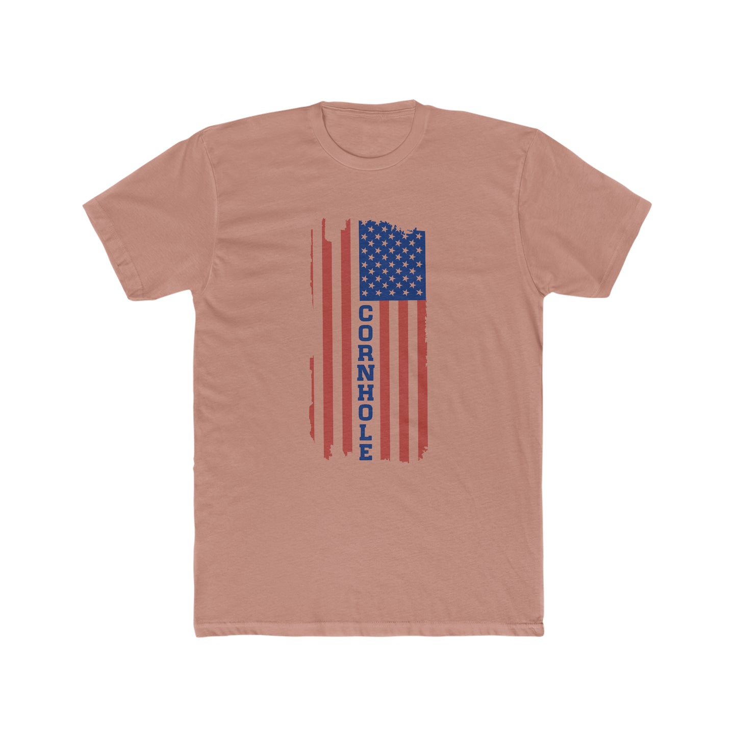 Cornhole with USA Flag...Men's Cotton Crew Tee