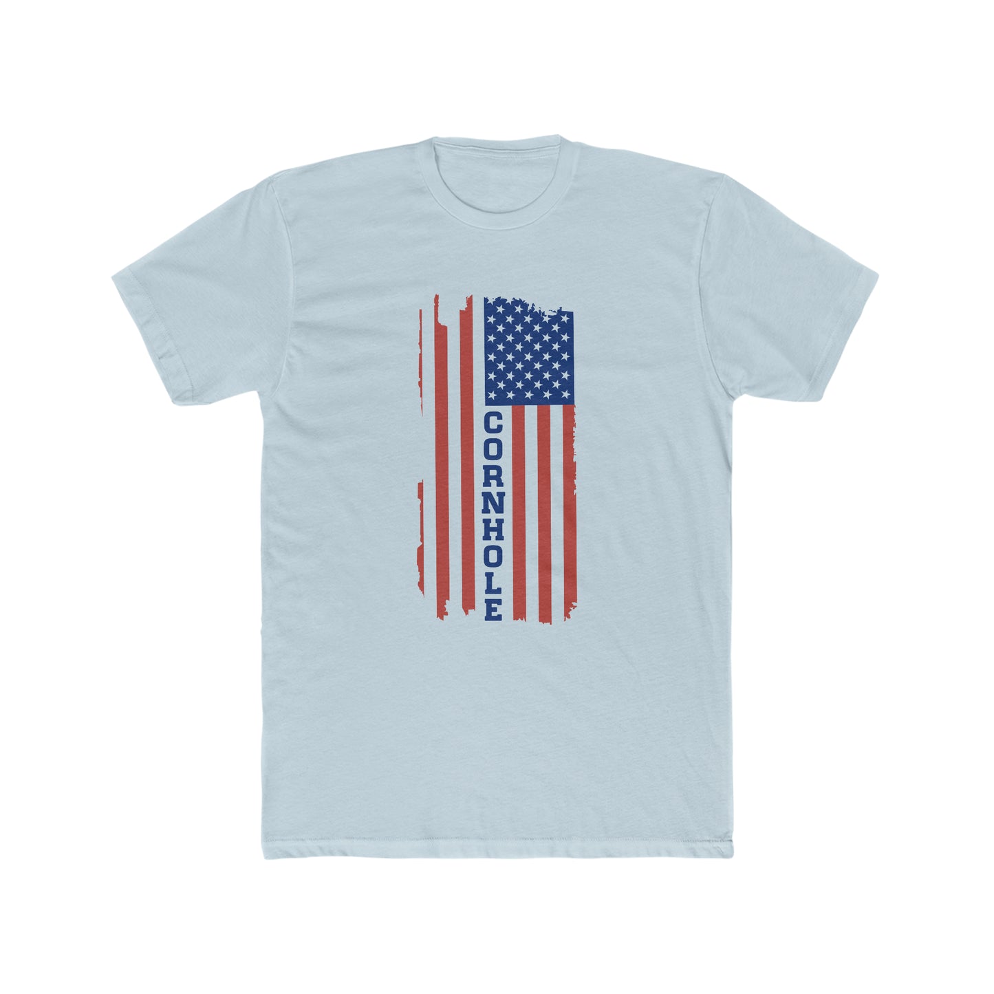 Cornhole with USA Flag...Men's Cotton Crew Tee
