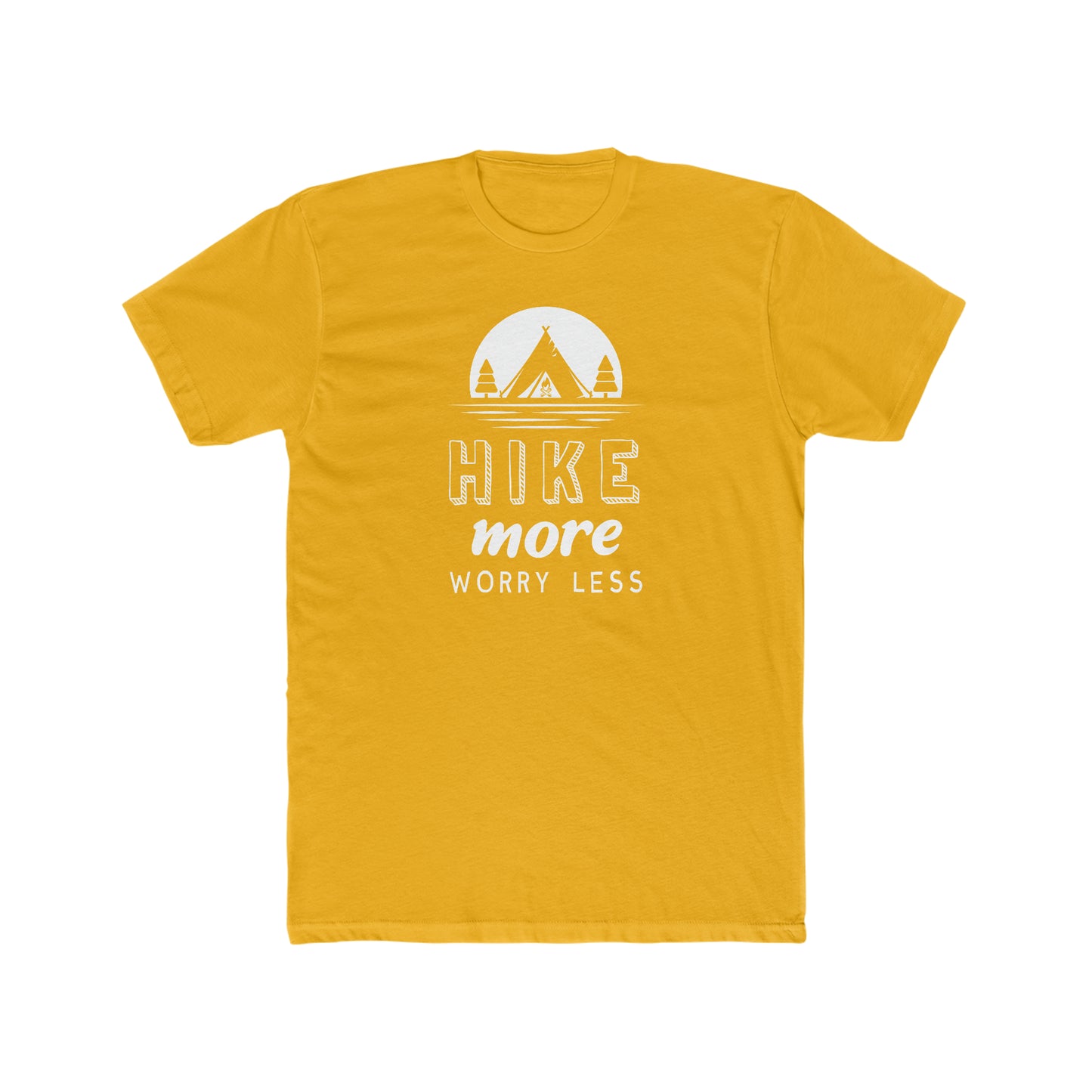 Hike More Worry Less - Men's Cotton Crew Tee