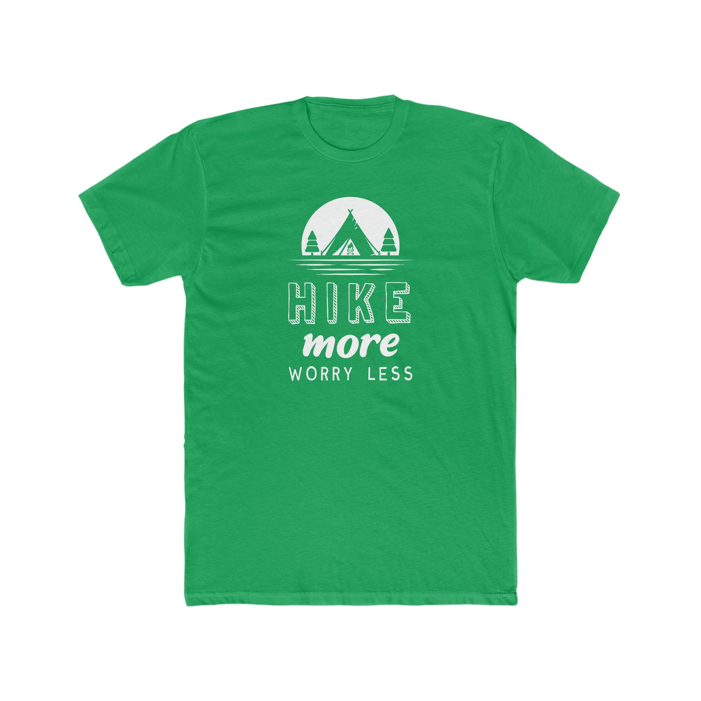 Hike More Worry Less - Men's Cotton Crew Tee