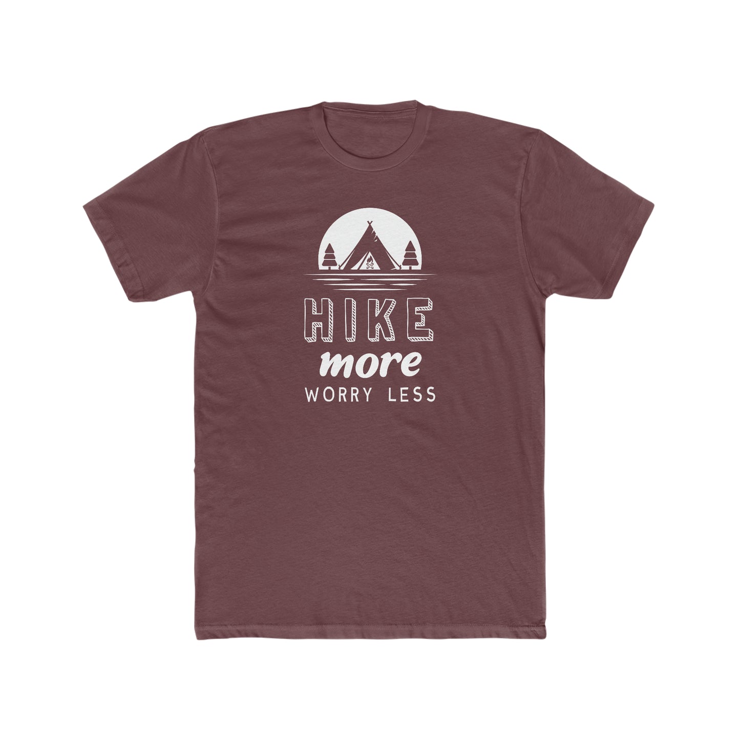 Hike More Worry Less - Men's Cotton Crew Tee