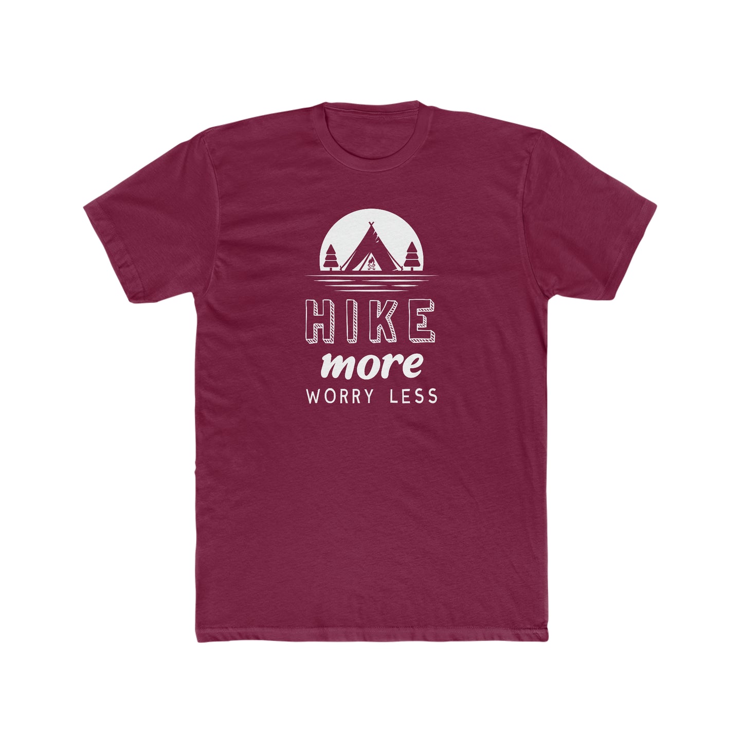 Hike More Worry Less - Men's Cotton Crew Tee