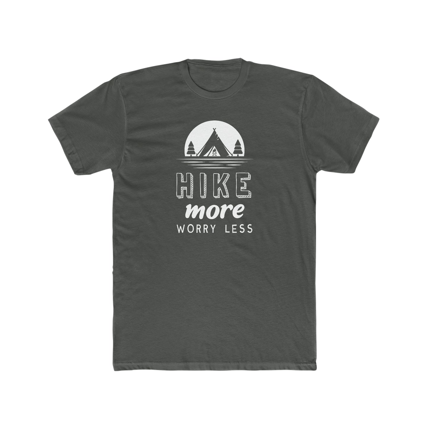 Hike More Worry Less - Men's Cotton Crew Tee
