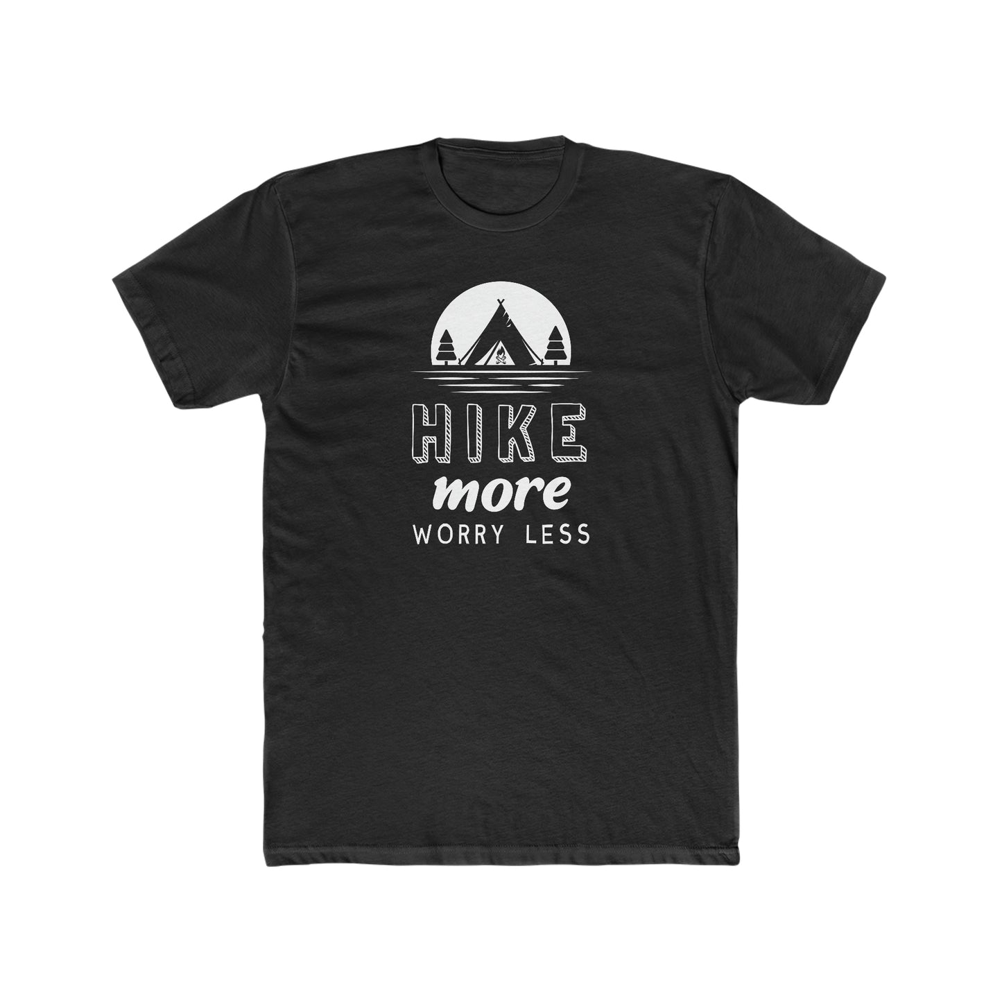 Hike More Worry Less - Men's Cotton Crew Tee