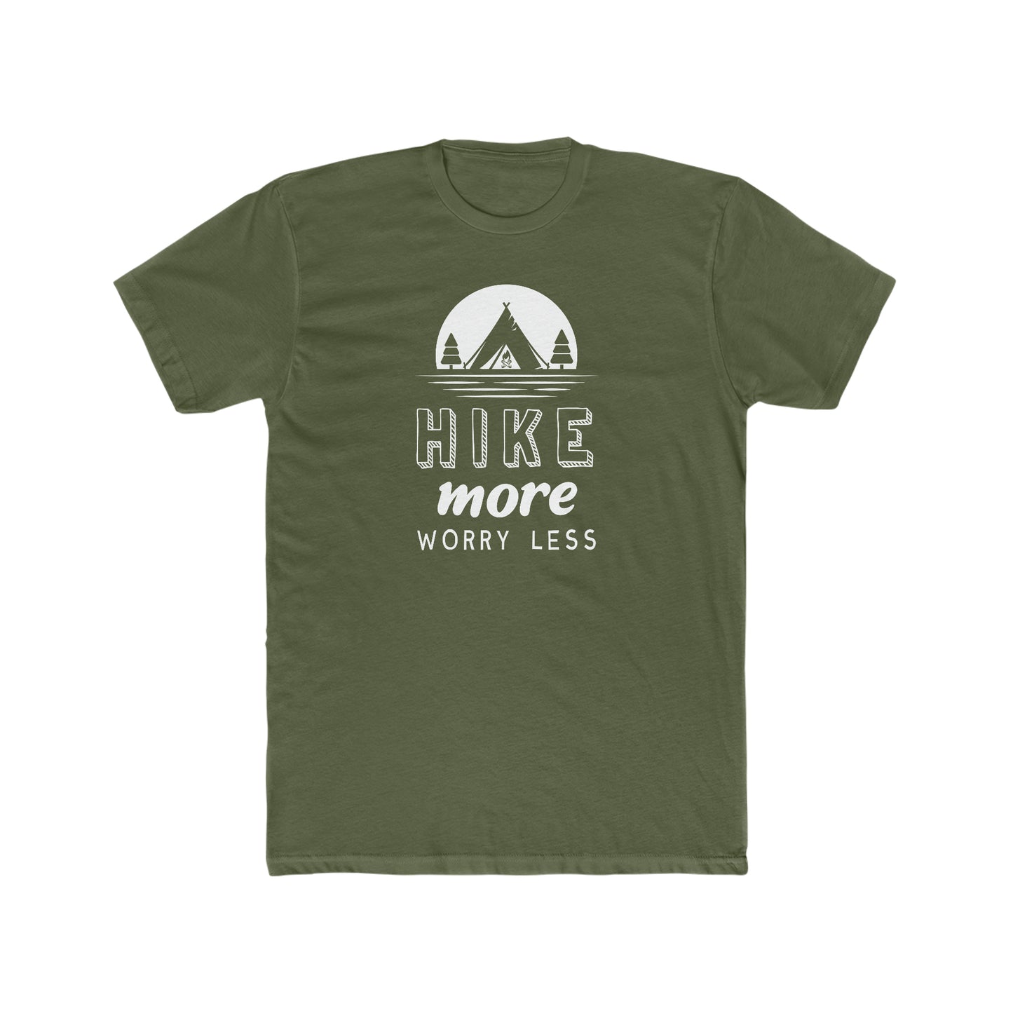 Hike More Worry Less - Men's Cotton Crew Tee