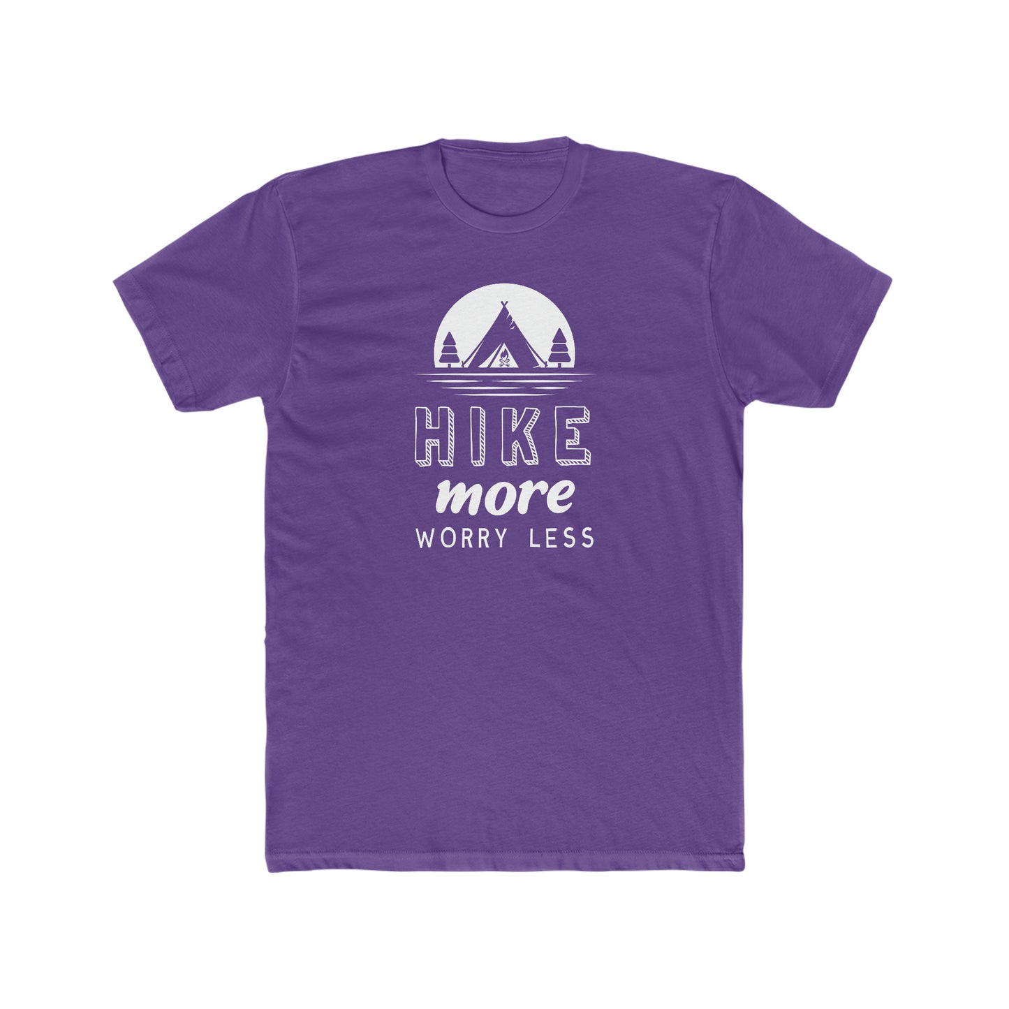 Hike More Worry Less - Men's Cotton Crew Tee