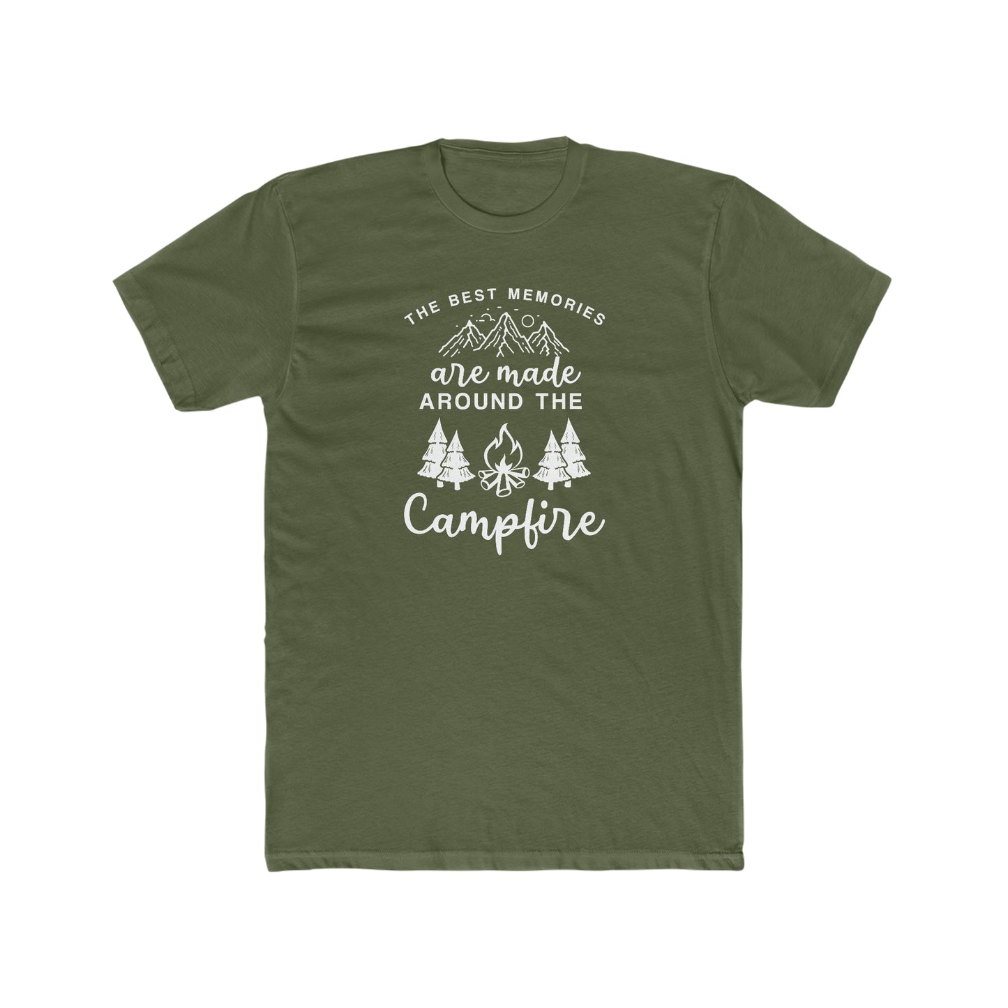 The Best Memories Are Made Around The Campfire - Men's Cotton Crew Tee