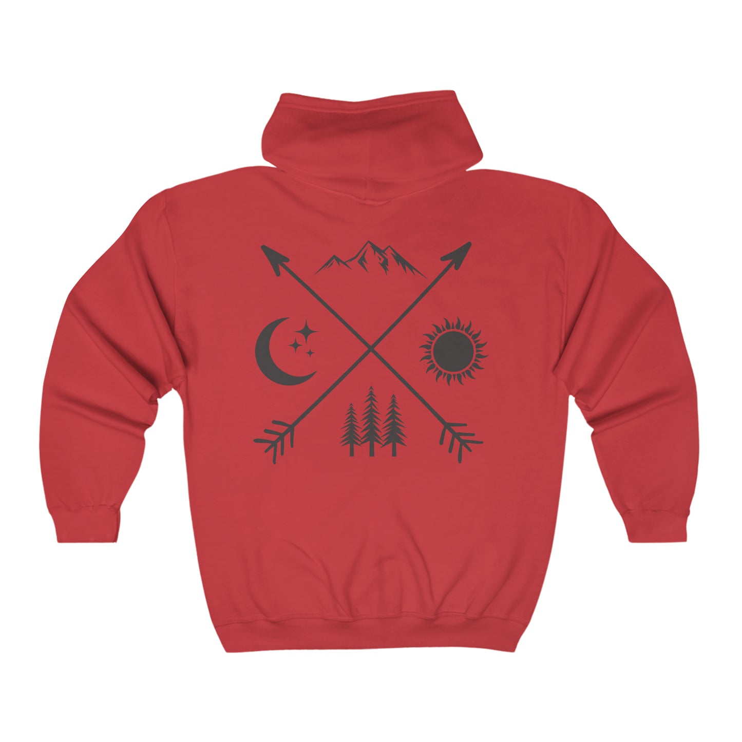 Outdoor Symbol - Unisex Full Zip Hooded Sweatshirt