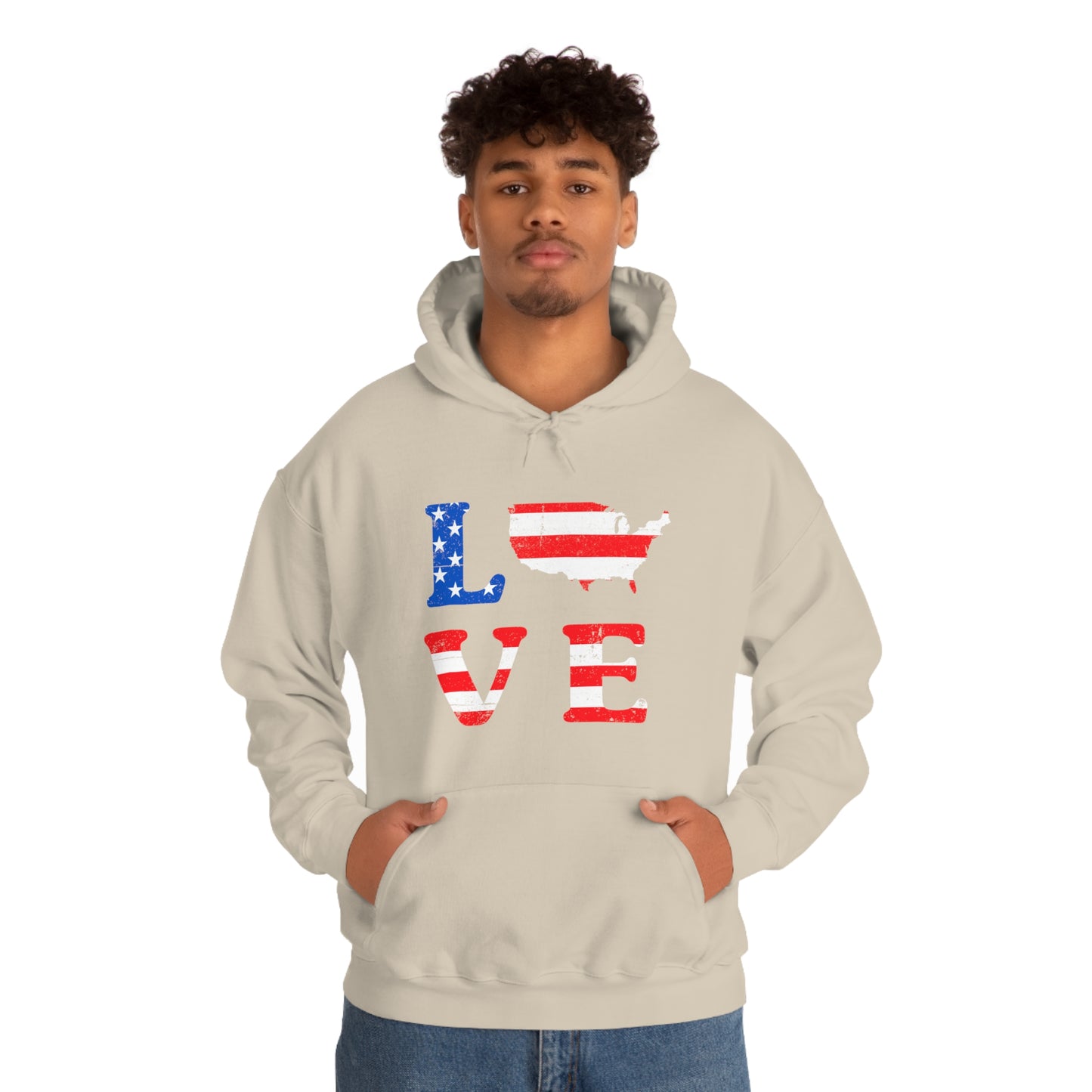 Love America - Unisex  Hooded Sweatshirt