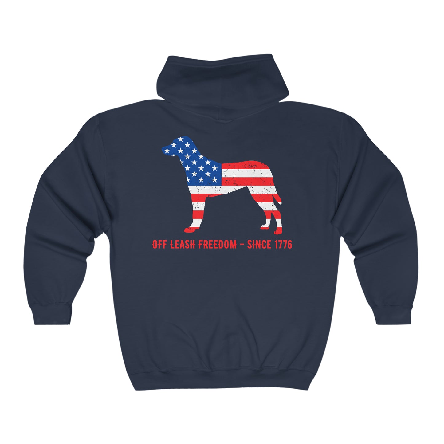 Off Leash Freedom - Unisex Full Zip Hooded Sweatshirt