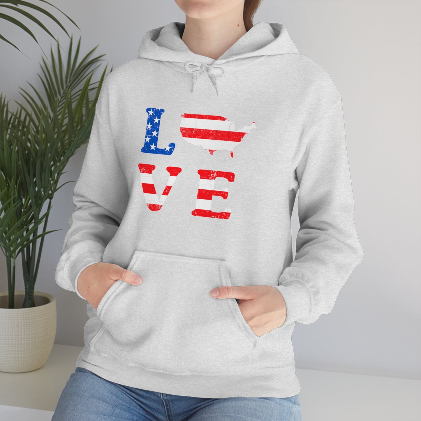 Love America - Unisex  Hooded Sweatshirt