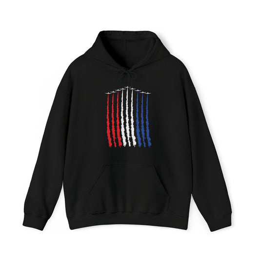 Air Force USA Flag Fly Over - Unisex  Hooded Sweatshirt