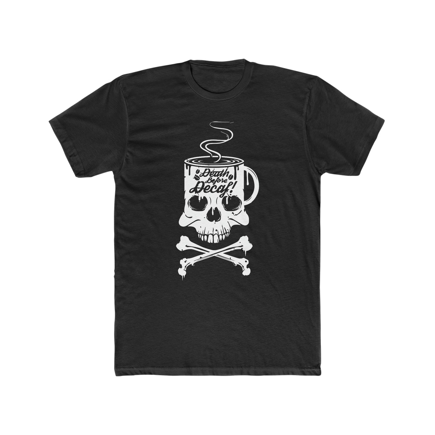 Death Before Decaf  -  Men's Cotton Crew Tee