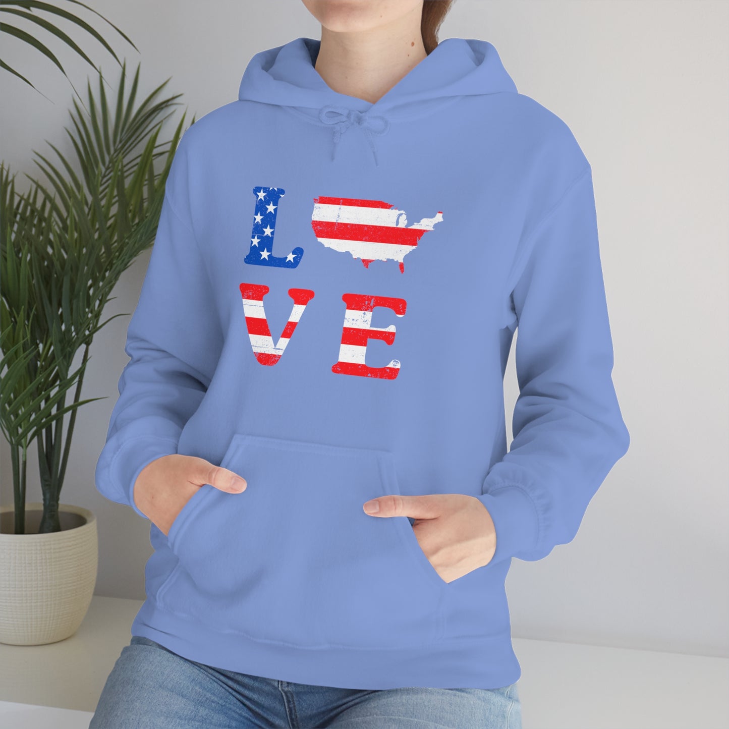 Love America - Unisex  Hooded Sweatshirt