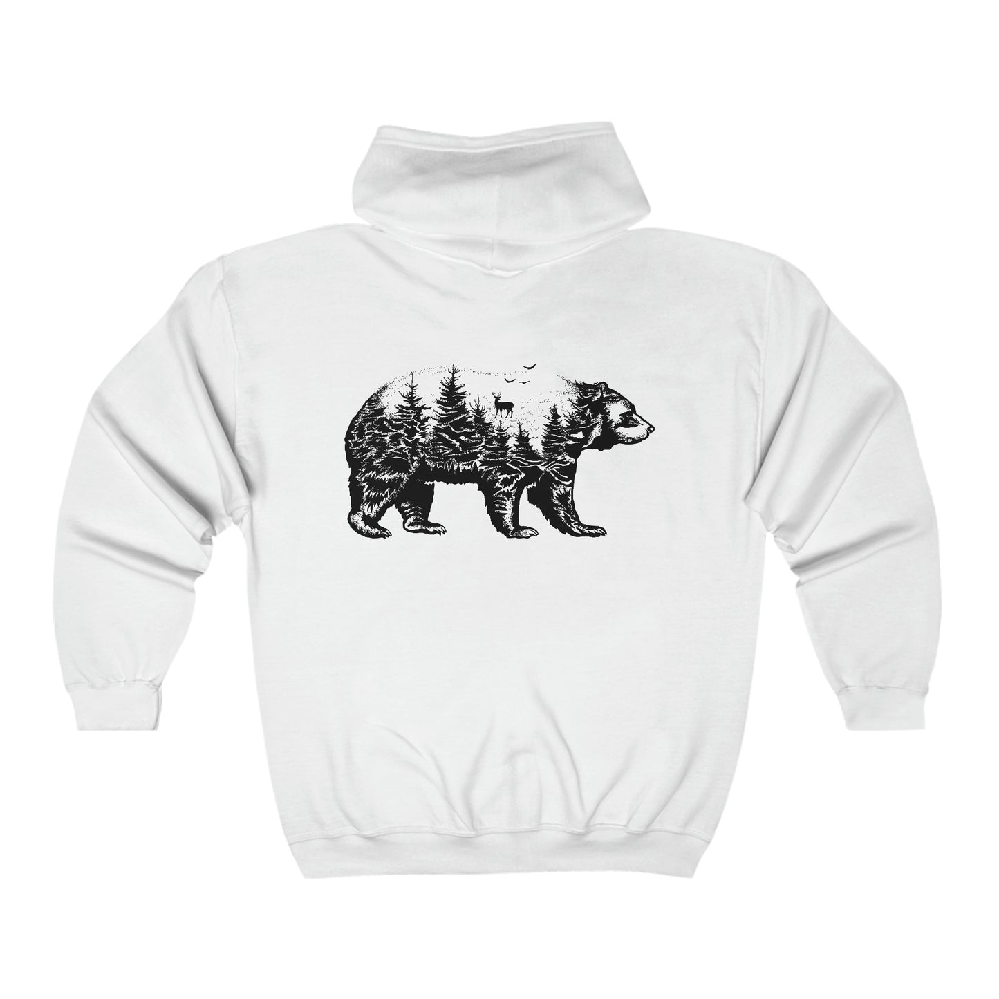 Bear Graphic - Unisex Full Zip Hooded Sweatshirt