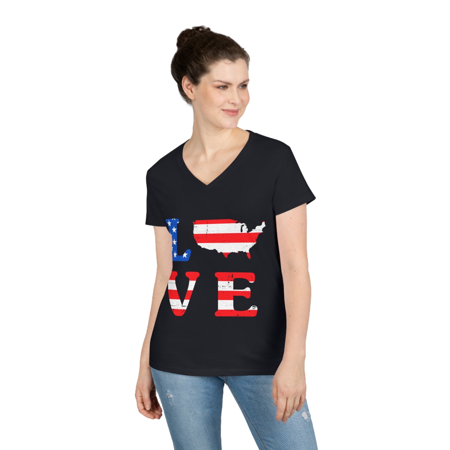 Love America - Ladies' V-Neck T-Shirt