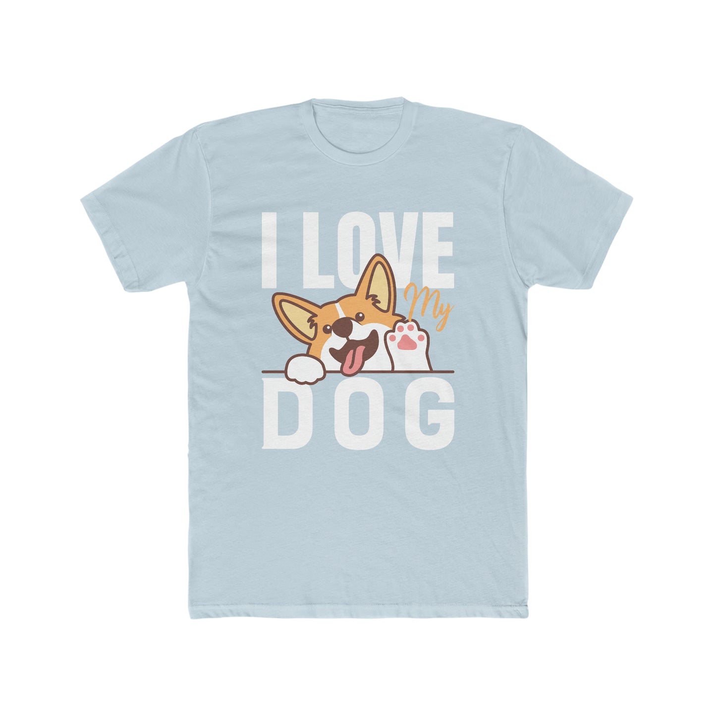 I Love My Dog -  Men's Cotton Crew Tee