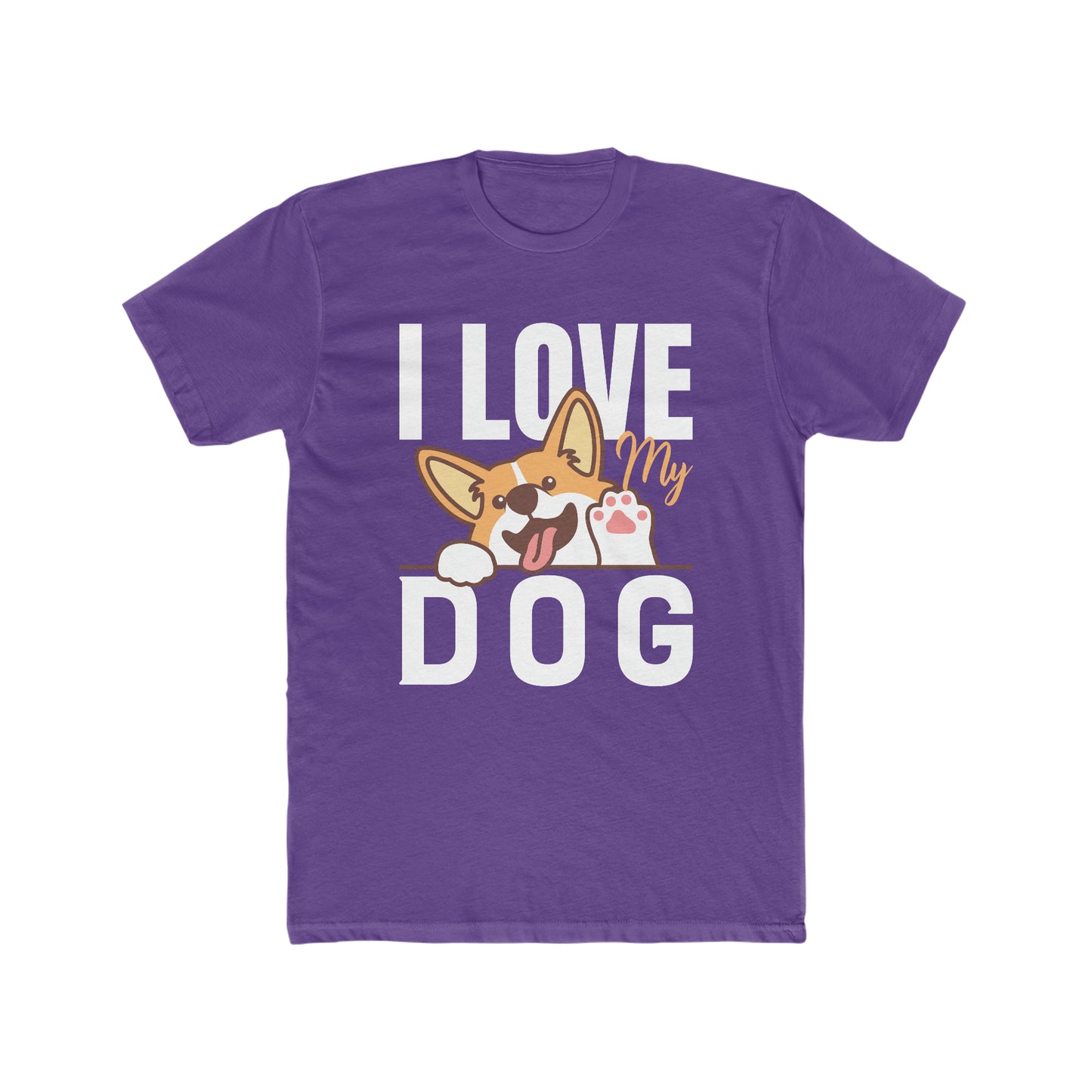 I Love My Dog -  Men's Cotton Crew Tee