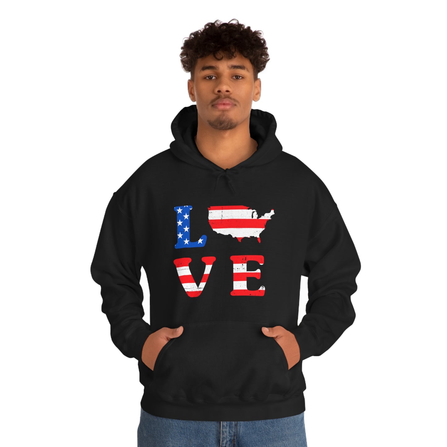 Love America - Unisex  Hooded Sweatshirt