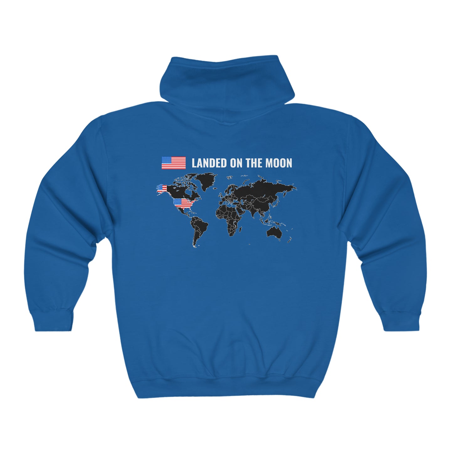 Landed On the Moon - Unisex Full Zip Hooded Sweatshirt