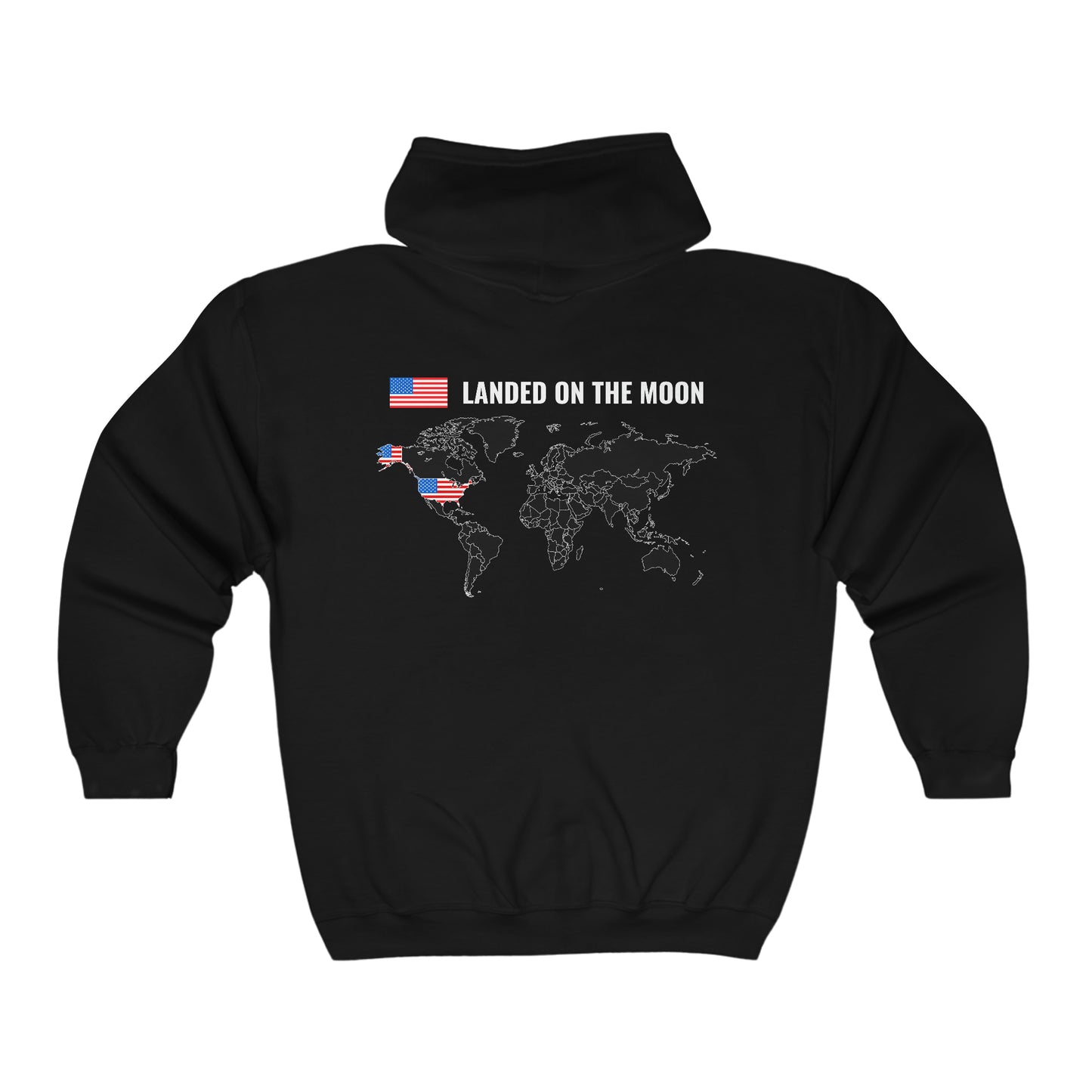 Landed On the Moon - Unisex Full Zip Hooded Sweatshirt