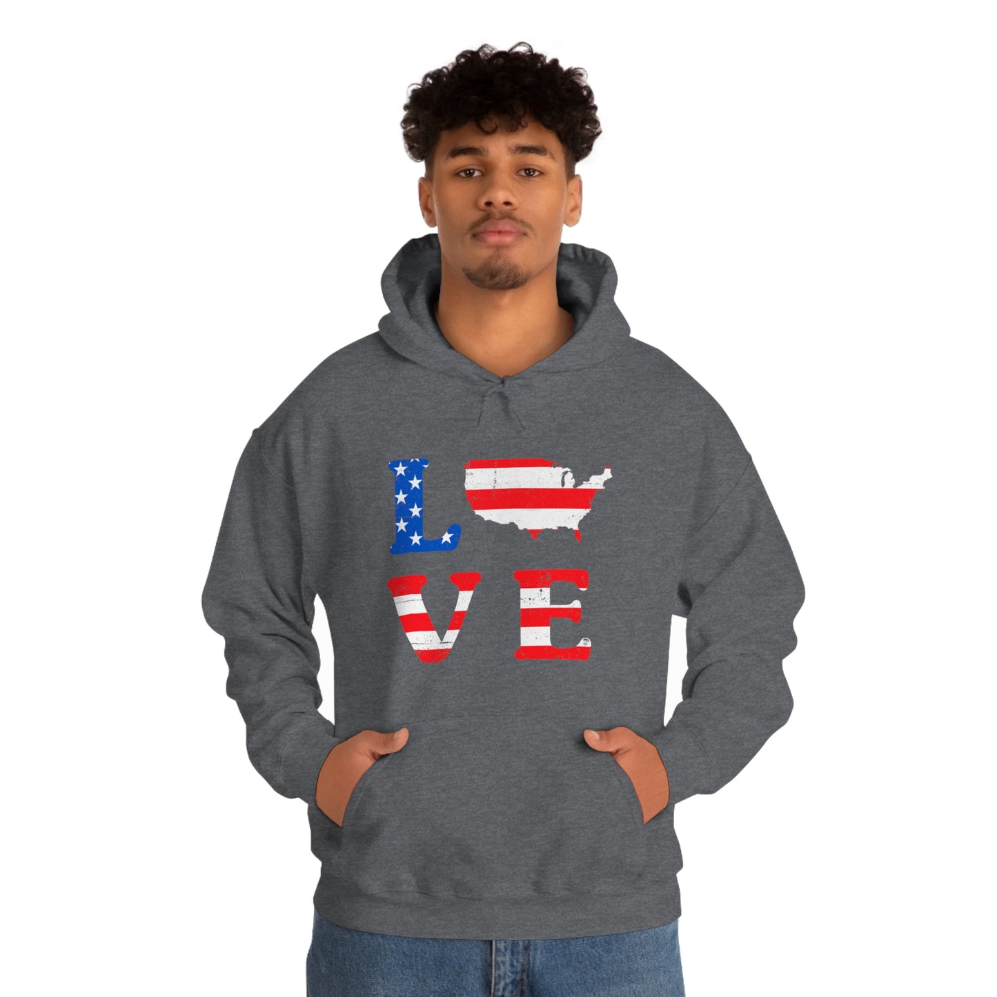 Love America - Unisex  Hooded Sweatshirt