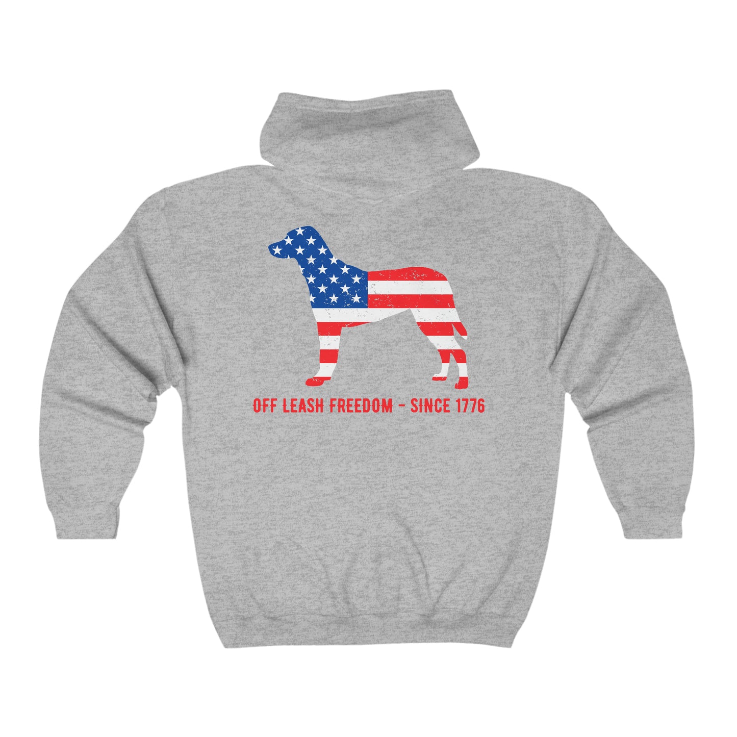 Off Leash Freedom - Unisex Full Zip Hooded Sweatshirt