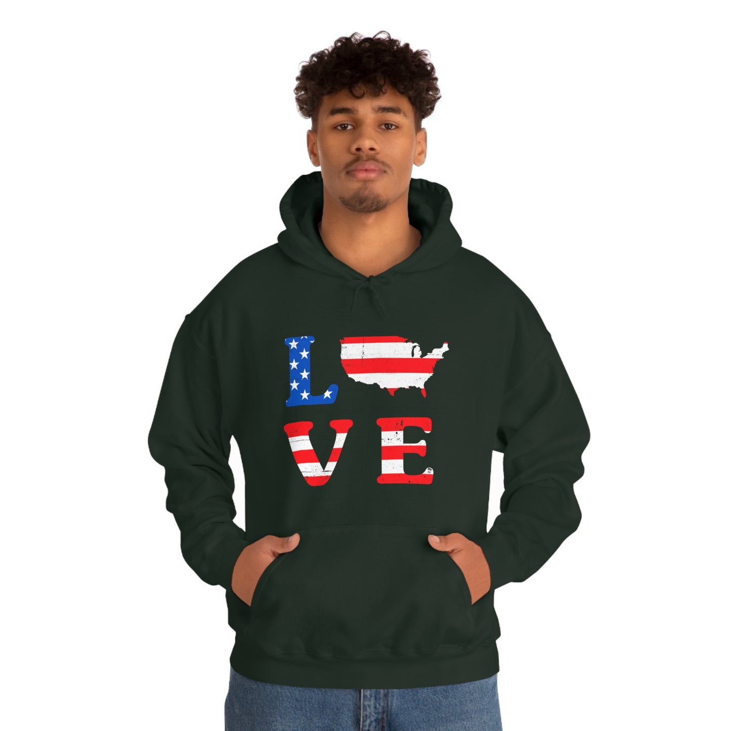 Love America - Unisex  Hooded Sweatshirt