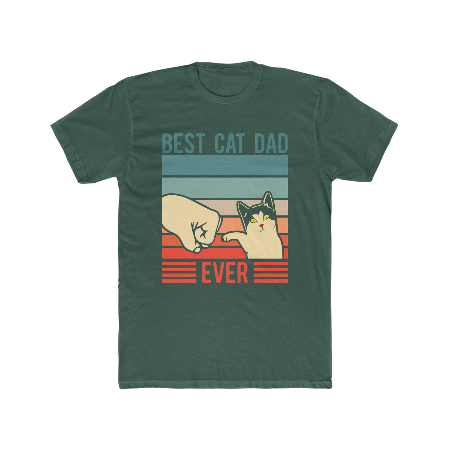 Best Cat DAD EVER 2 -  Men's Cotton Crew Tee