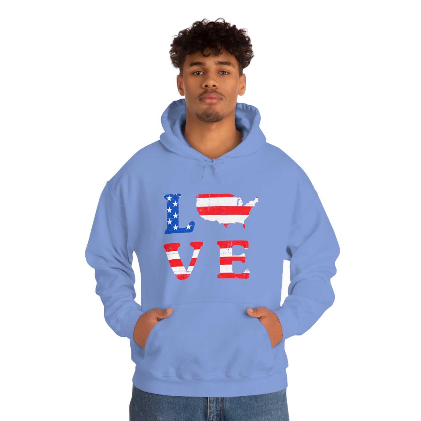 Love America - Unisex  Hooded Sweatshirt