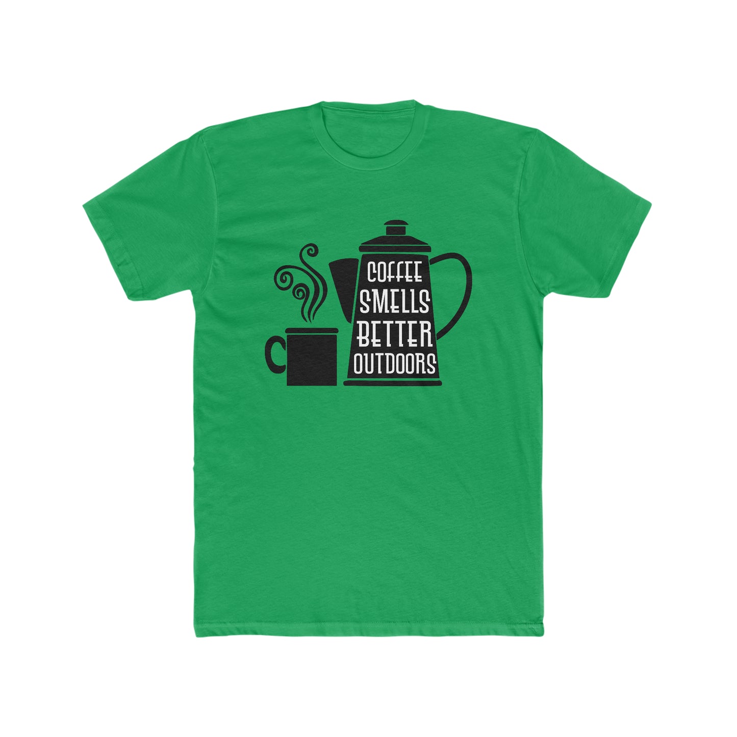 Coffee Smells Better Outside -  Men's Cotton Crew Tee