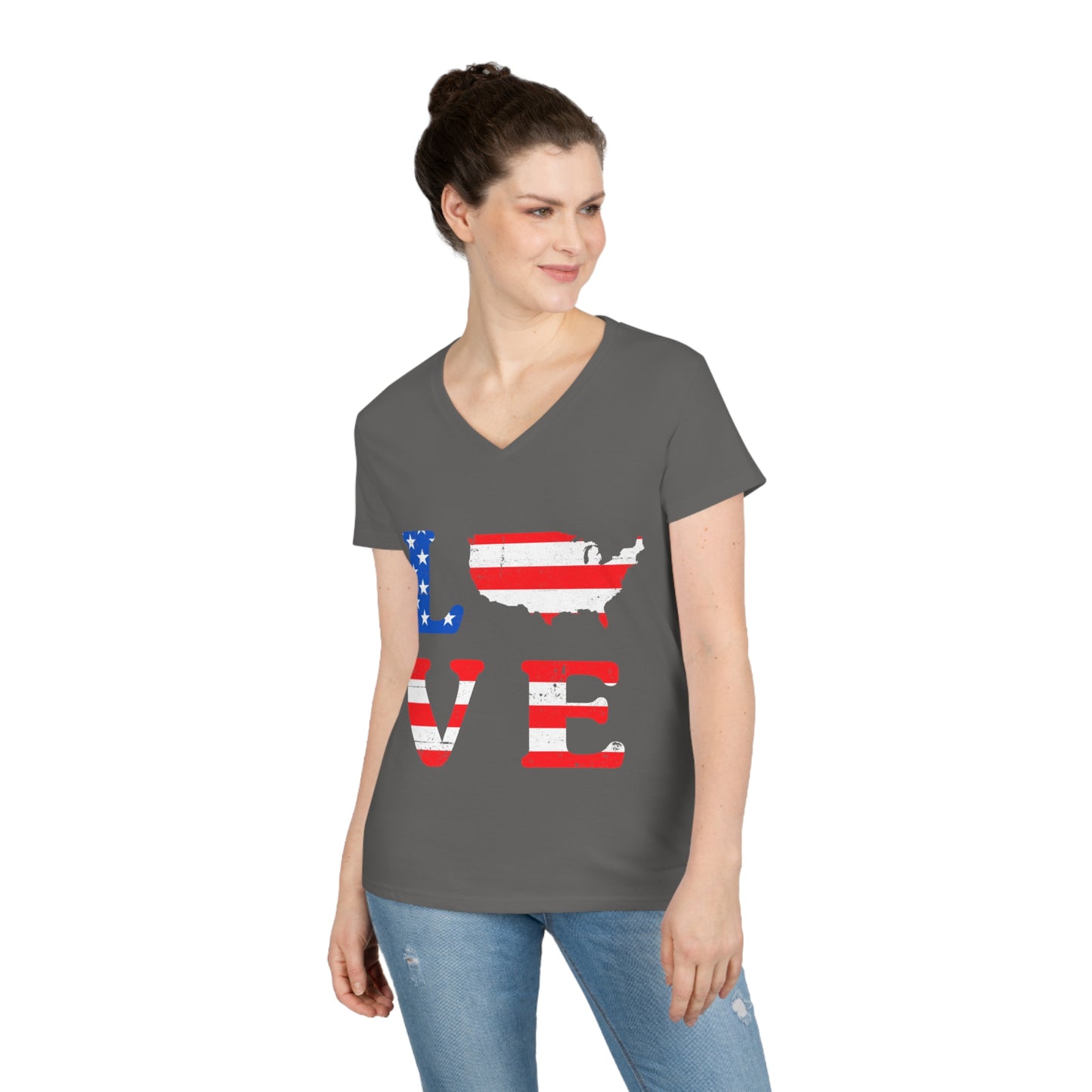 Love America - Ladies' V-Neck T-Shirt