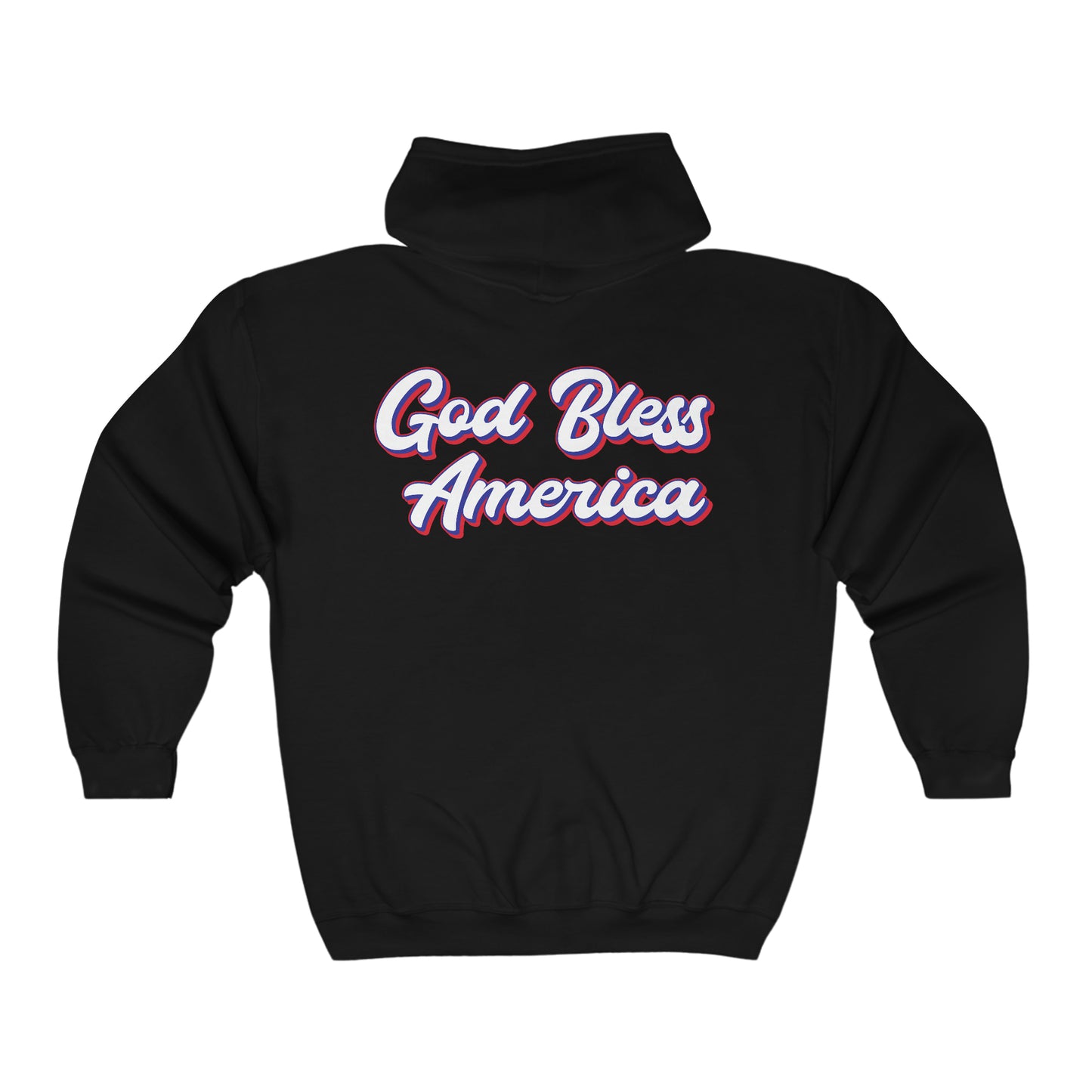 God Bless America - Unisex Full Zip Hooded Sweatshirt