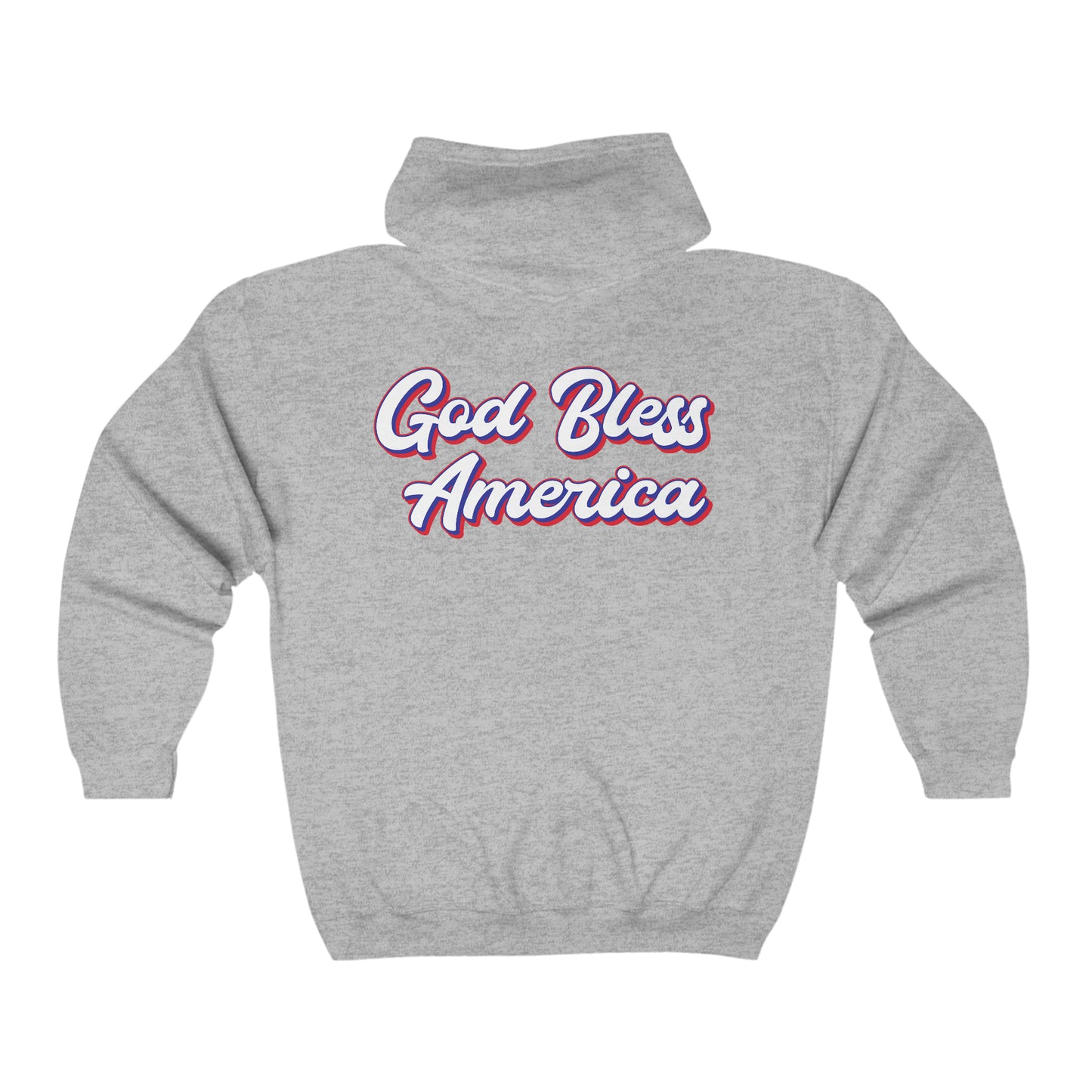 God Bless America - Unisex Full Zip Hooded Sweatshirt