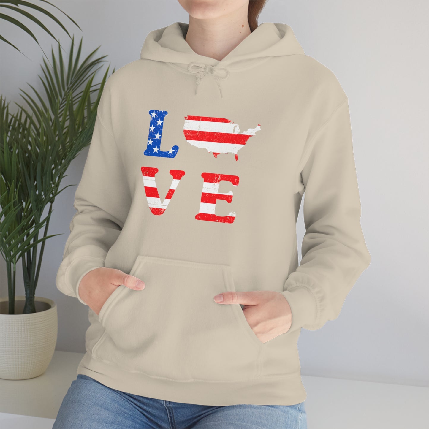 Love America - Unisex  Hooded Sweatshirt