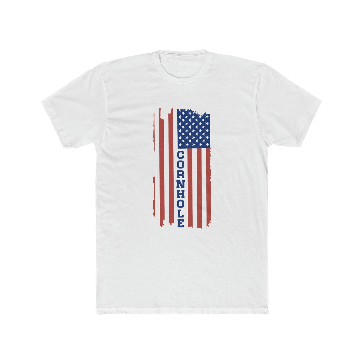 Cornhole with USA Flag...Men's Cotton Crew Tee