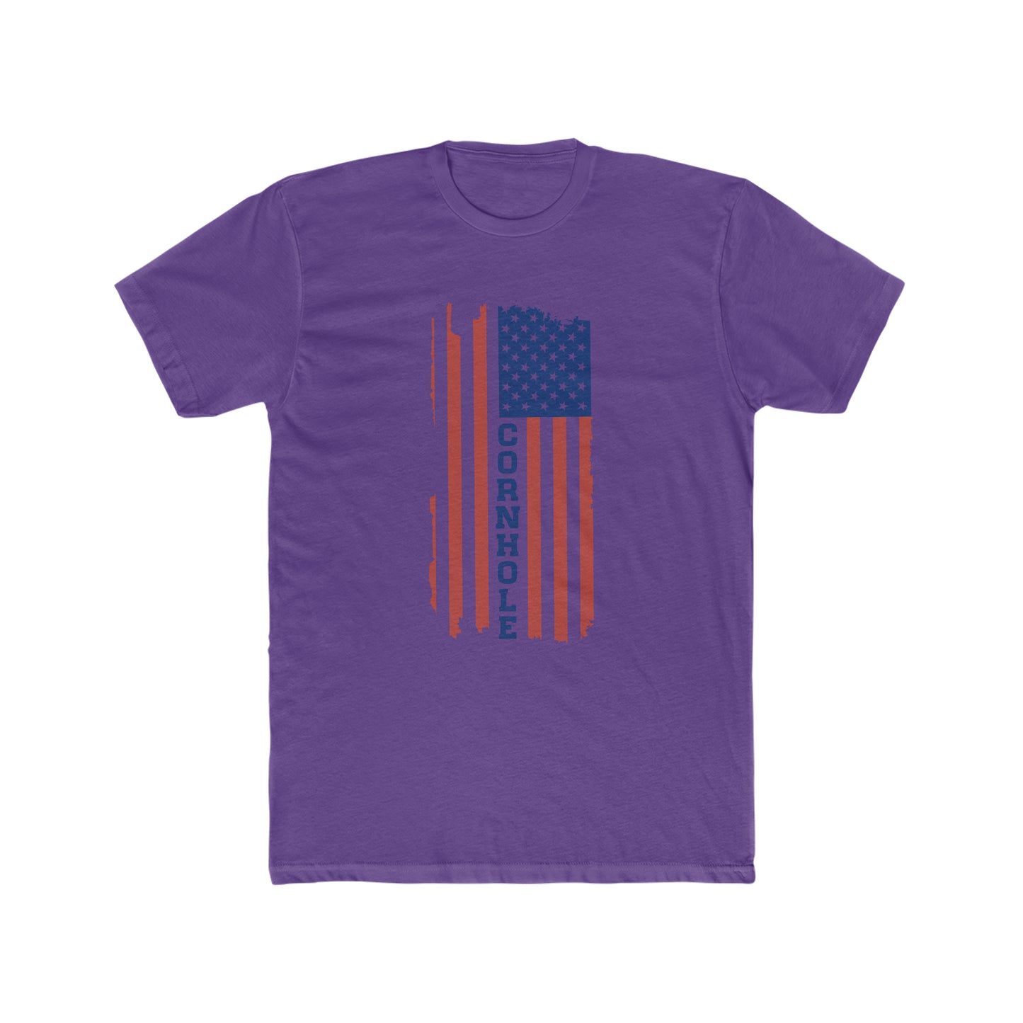 Cornhole with USA Flag...Men's Cotton Crew Tee