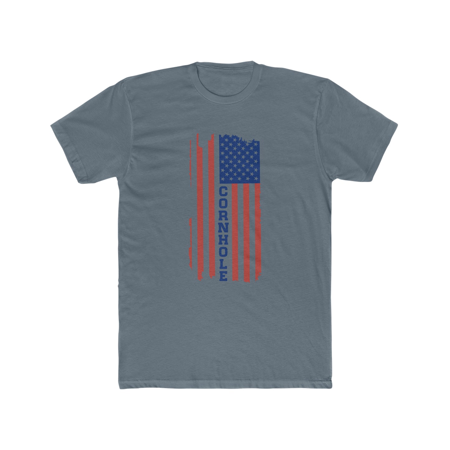 Cornhole with USA Flag...Men's Cotton Crew Tee