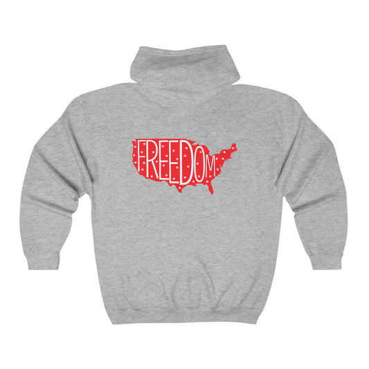 Freedom - Unisex Full Zip Hooded Sweatshirt