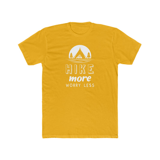 Hike More Worry Less -  Men's Cotton Crew Tee