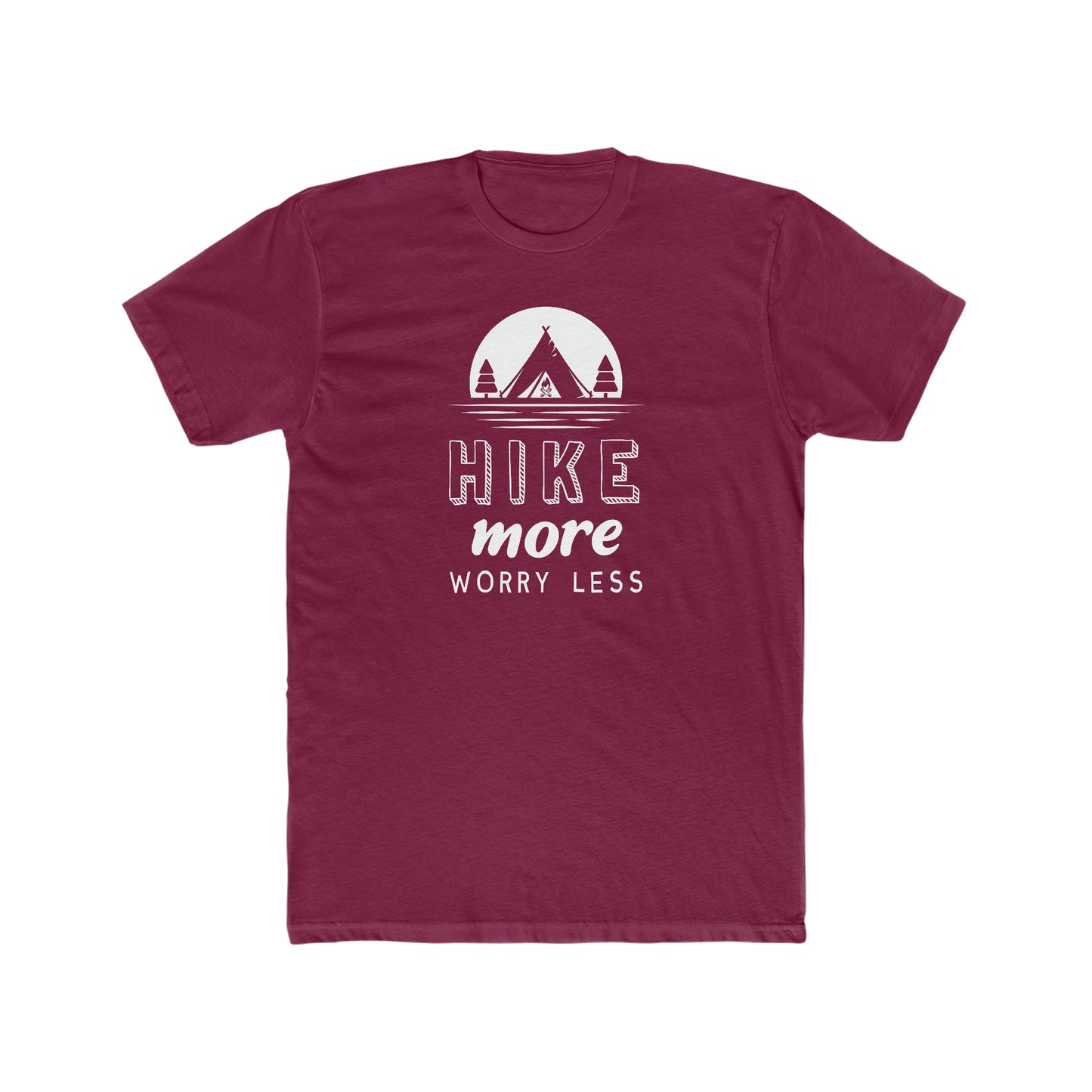 Hike More Worry Less -  Men's Cotton Crew Tee