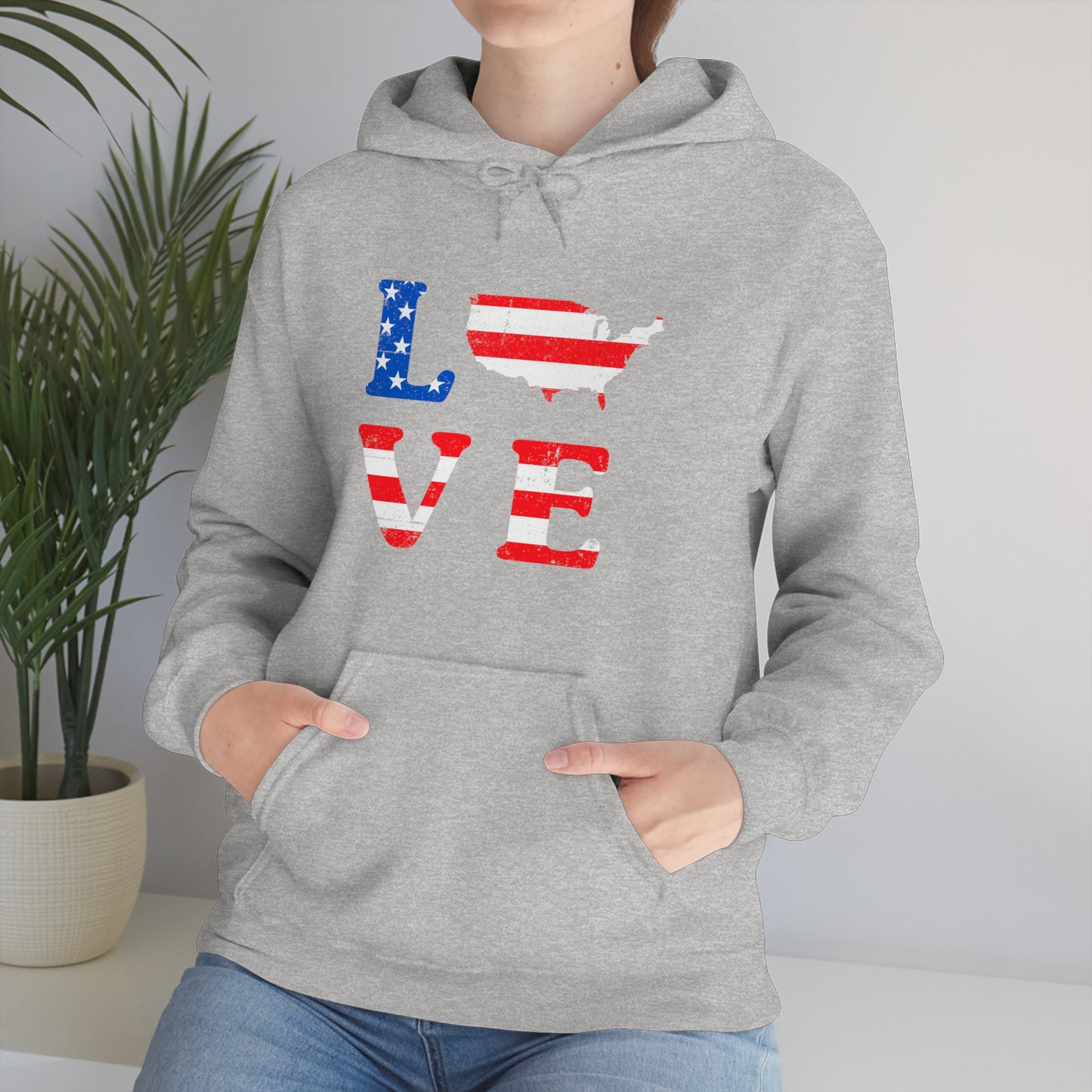 Love America - Unisex  Hooded Sweatshirt