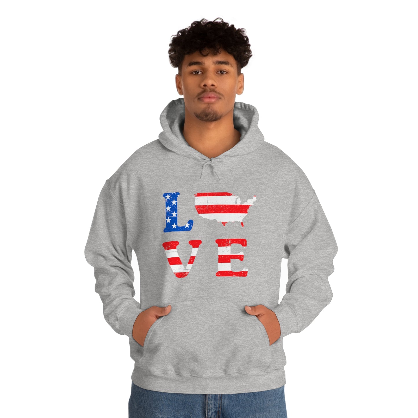 Love America - Unisex  Hooded Sweatshirt