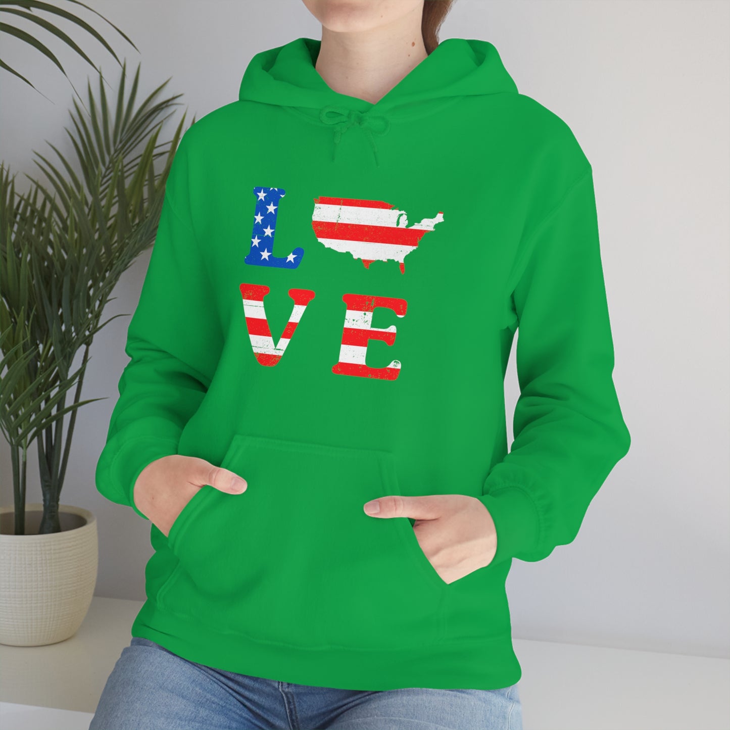 Love America - Unisex  Hooded Sweatshirt