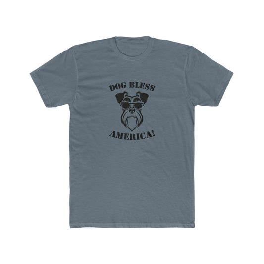 Dog Bless America -  Men's Cotton Crew T-Shirt