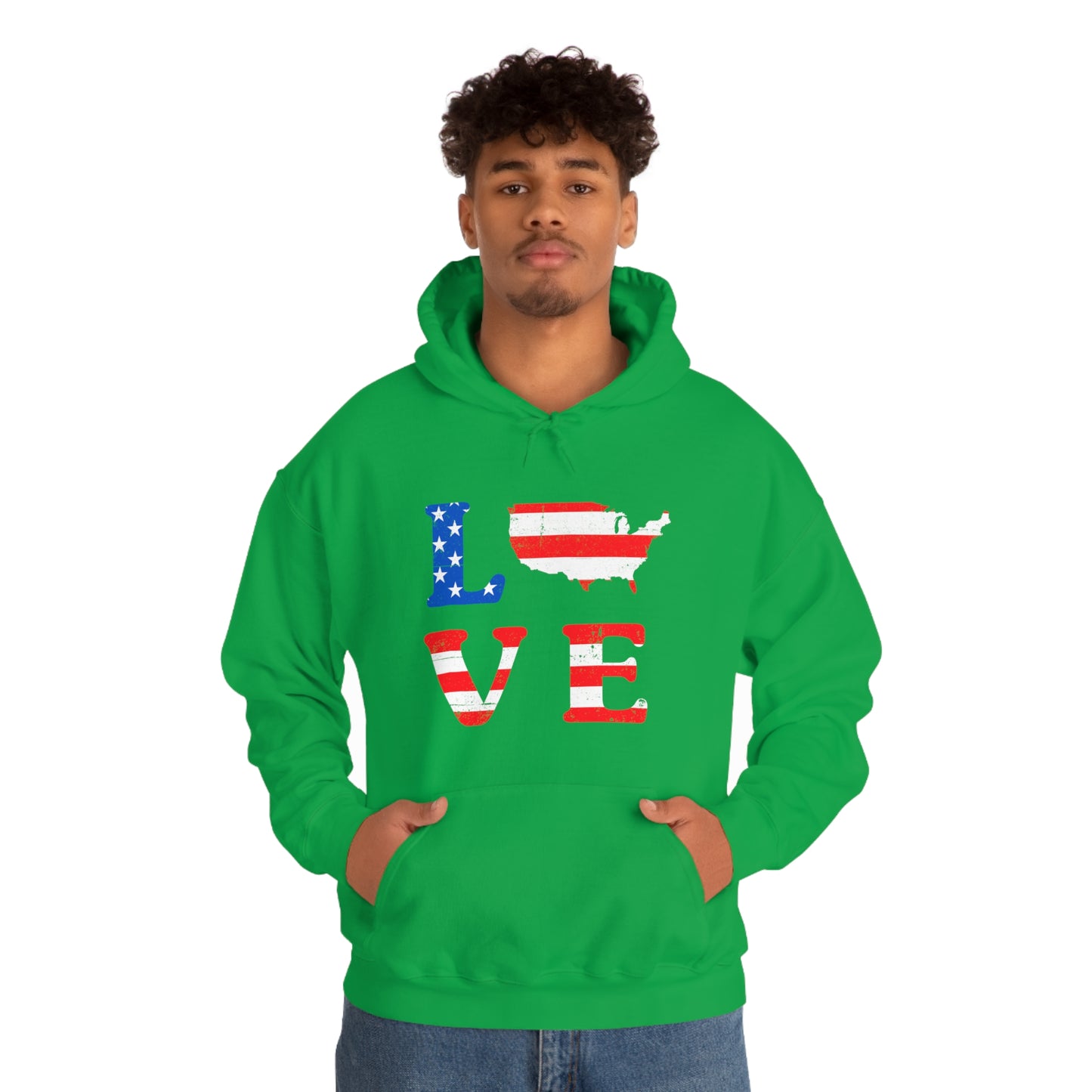 Love America - Unisex  Hooded Sweatshirt