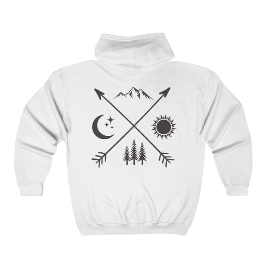 Outdoor Symbol - Unisex Full Zip Hooded Sweatshirt